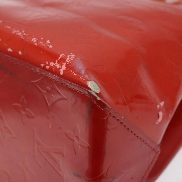 LOUIS VUITTON Monogram Vernis Reade PM Hand Bag Red Rouge M91088 LV Auth 120043 - Picture 4 of 16